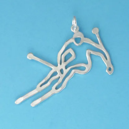 Microsculptures 0233 Downhill Skier Silver Charm