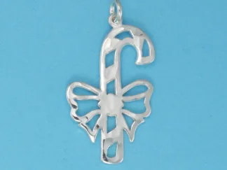 Microsculptures 0238 Candy Cane Silver Charm