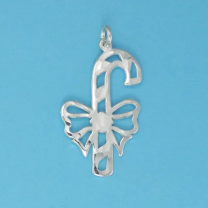Microsculptures 0238 Candy Cane Silver Charm