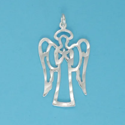 Microsculptures 0239 Standing Angel Silver Charm
