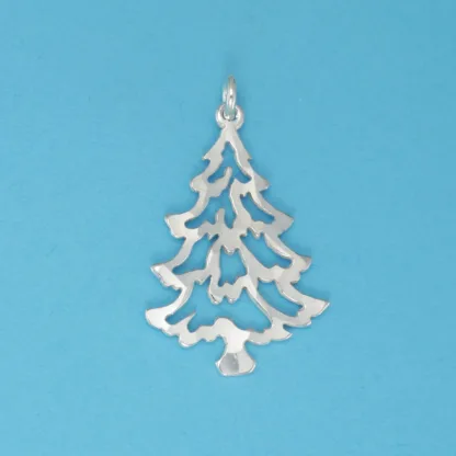 Microsculptures 0240 Christmas Tree Silver Charm