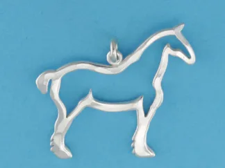 Microsculptures 0244 Draft Horse Silver Pendant