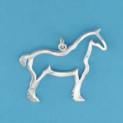 Microsculptures 0244 Draft Horse Silver Pendant