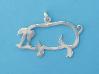 Microsculptures 0245 Pig Silver Charm