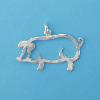 Microsculptures 0245 Pig Silver Charm