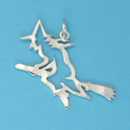 Microsculptures 0247 Witch Silver Pendant