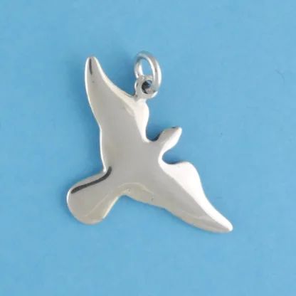 Microsculptures 0254 Dove Gliding Silver Charm