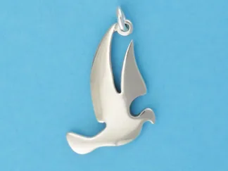 Microsculptures 0255 Landing Dove Silver Charm