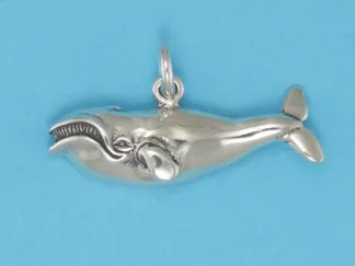 Microsculptures 0265 Right Whale Silver Charm