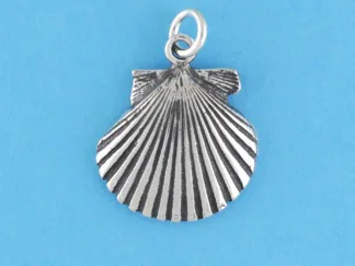 Microsculptures 0275 Scallop Shell Silver Charm-Large