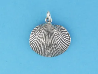 Microsculptures 0277 Clam Shell Silver Charm-Medium