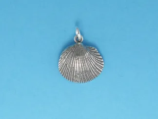 Microsculptures 0278 Clam Shell Silver Charm-Small