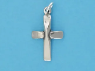 Microsculptures 0281 Geometric Cross Silver Charm