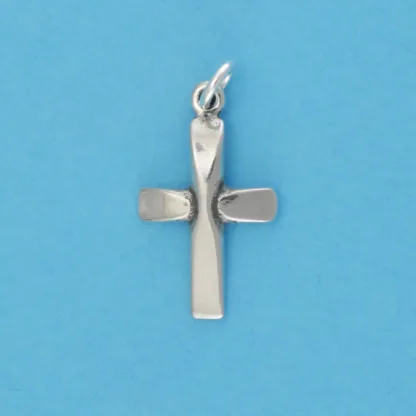 Microsculptures 0281 Geometric Cross Silver Charm