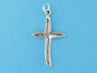 Microsculptures 0282 Carved Cross Silver Charm