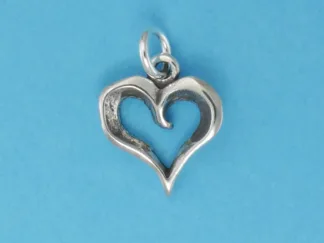 Microsculptures 0284 Open Heart Silver Charm