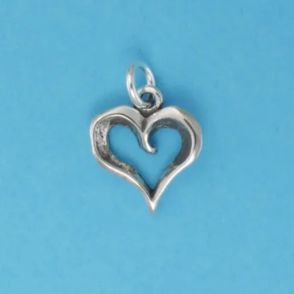 Microsculptures 0284 Open Heart Silver Charm