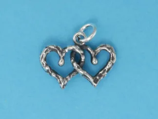 Microsculptures 0285 Double Heart Silver Charm