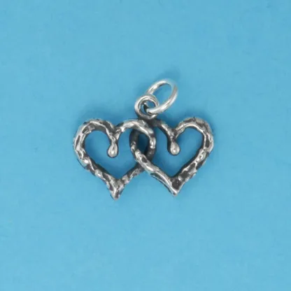 Microsculptures 0285 Double Heart Silver Charm