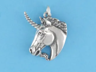 Microsculptures 0297 Unicorn Head Silver Charm
