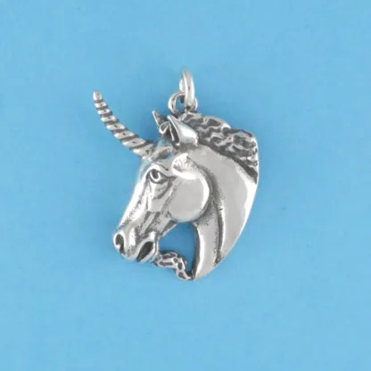 Microsculptures 0297 Unicorn Head Silver Charm