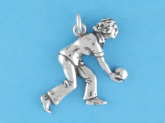 Microsculptures 0298 Lawn Bowler Silver Charm