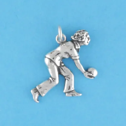 Microsculptures 0298 Lawn Bowler Silver Charm