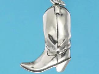 Microsculptures 0308 Cowboy Boot Silver Charm