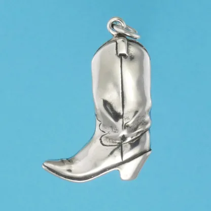 Microsculptures 0308 Cowboy Boot Silver Charm
