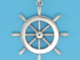 Microsculptures 0321 Ship Wheel Silver Pendant