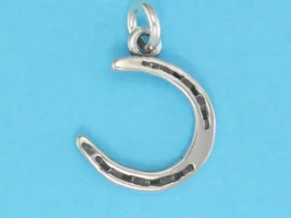 Microsculptures 0328 Horse Shoe Silver Charm-Medium