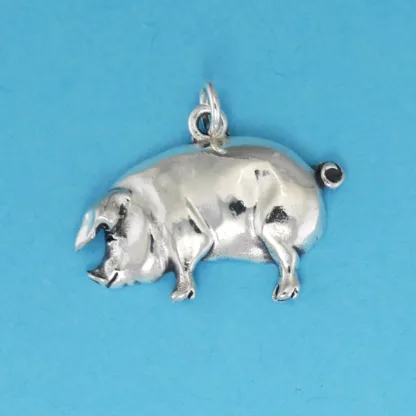 Microsculptures 0332 Hog Silver Charm