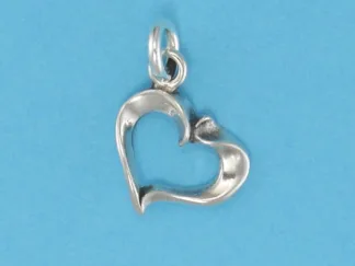 Microsculptures 0343 Fluted Heart Silver Charm