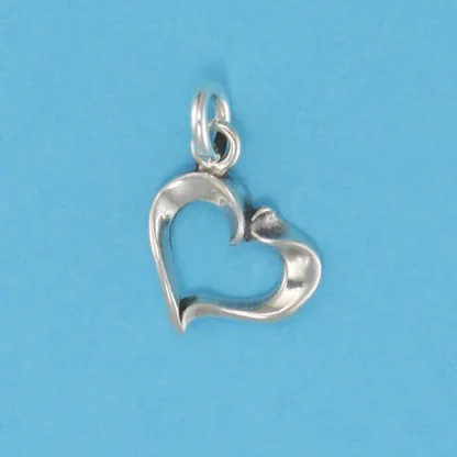 Microsculptures 0343 Fluted Heart Silver Charm