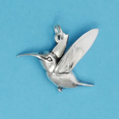 Microsculptures 0347 Hummingbird Silver Charm
