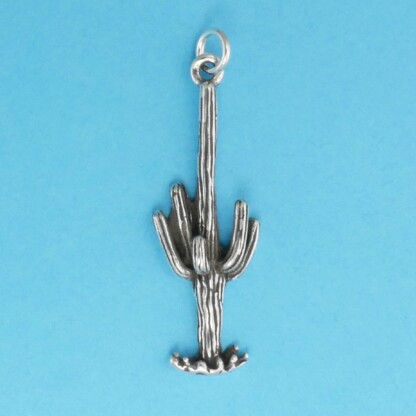 Microsculptures 0348 Saguaro Cactus Silver Charm