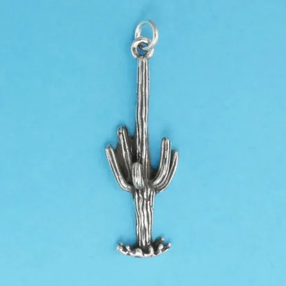 Microsculptures 0348 Saguaro Cactus Silver Charm