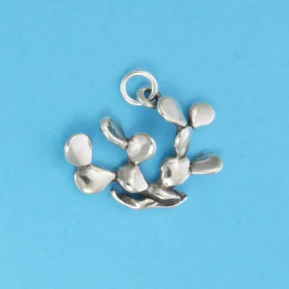 Microsculptures 0354 Prickly Pear Cactus Silver Charm