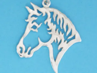 Microsculptures 0355 Horse Head Silver Pendant
