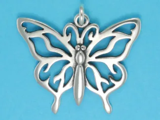 Microsculptures 0358 Complex Wing Butterfly Silver Pendant