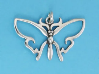 Microsculptures 0359 Simple Butterfly Silver Pendant