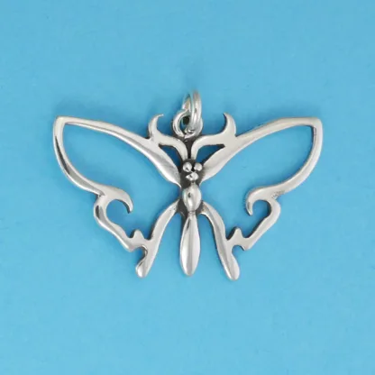 Microsculptures 0359 Simple Butterfly Silver Pendant