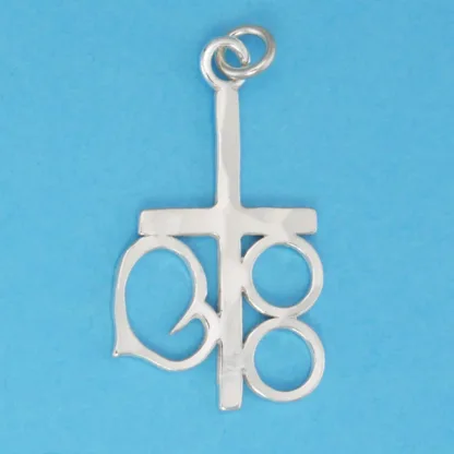 Microsculptures 0362 Marriage Cross Silver Pendant