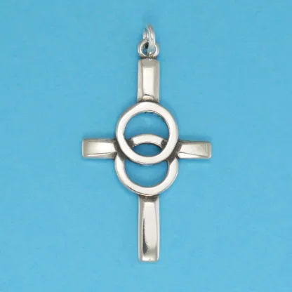 Microsculptures 0363 Marriage Cross Silver Pendant