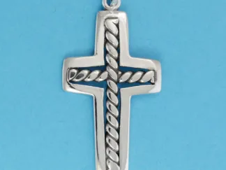 Microsculptures 0367 Twisted Wire Cross Silver Charm