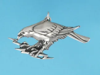 Microsculptures 0379 Eagle with Lightning Silver Charm