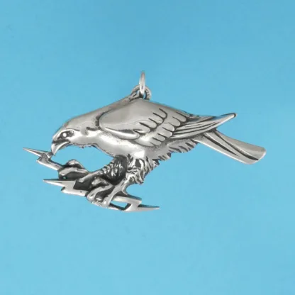 Microsculptures 0379 Eagle with Lightning Silver Charm