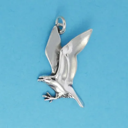 Microsculptures 0381 Landing Falcon Silver Charm