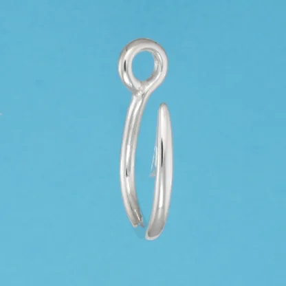 Microsculptures 0389 Fish Hook Silver Charm-Large