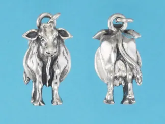 Microsculptures 0395 Cow Silver Charm